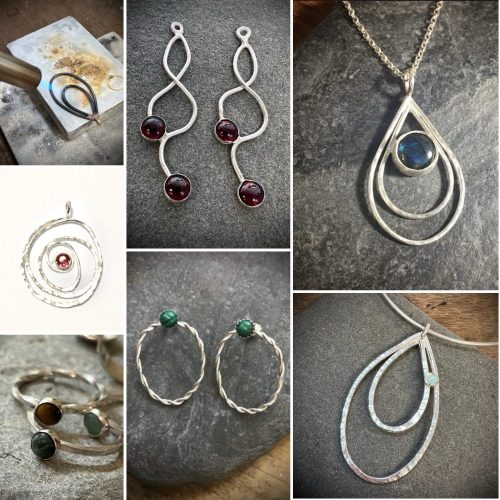 Pendant / earrings workshop with stone setting (BH22W6YHb)